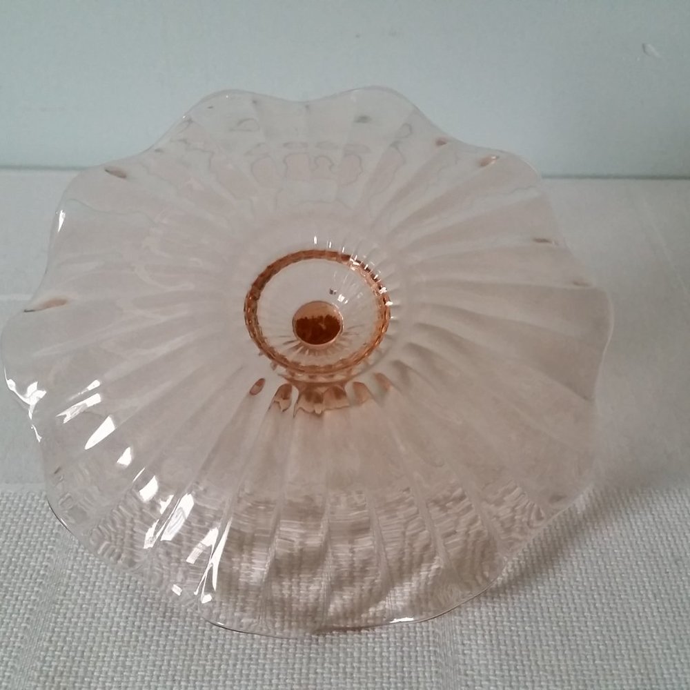 Vintage Anchor Hocking Pink Depression Glass Candy/Nut Dish W/ Center Handle 7" - Picture 4 of 4